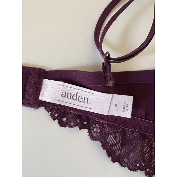 Auden Intimates Scallop Edge Lace Trim Unlined Bralette Purple Size S - Picture 3 of 8
